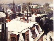 Gustave Caillebotte Rooftops in the Snow USA oil painting artist